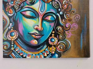 Abstract Krishna Canvas Painting