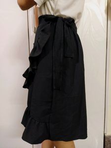 Black Shirt Skirt Frilled