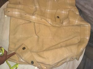 woolen Plaid Button-Down Jacket