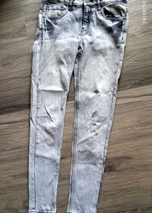 Gray Wash Denim Jeans