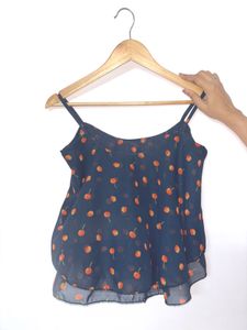 Cute Cherry Print Cami Top