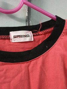 Salmon Ringer Tee - &#34;Not Meow&#34; Graphic