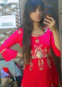 Red & Gold Embroidered Kurta Set