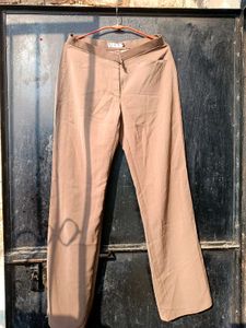 Elegant Tan Wide Leg Trousers