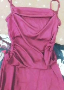 Burgundy Dress &amp; Shrug Set