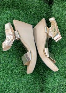 New Heels Golden Wedge Party Wear