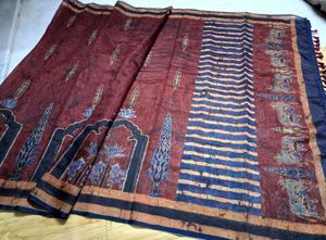 Office Wear Ajrakh Pichwai Printed Saree
