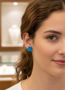 Rose Stud Earrings - 12 Pairs