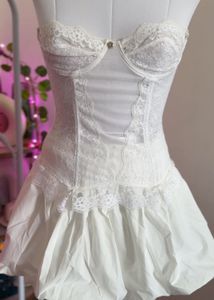 Vintage White Lace Corset Dress