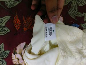 New White And Pink Long Ethnic Gown