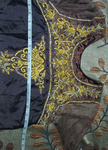 Embroidered Brown Ethnic Gown