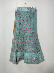 Teal Net Lehenga Choli ( Women)
