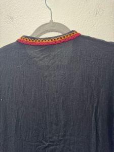 Colourful Floral Black Kurti