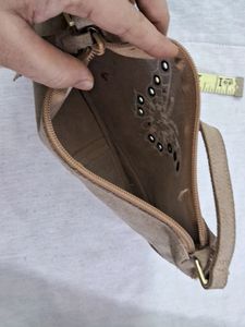 Pure Leather CLUTCH  Camel Color Miner Stain