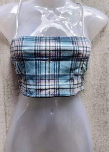 9277. Cute Plaid Crop Top