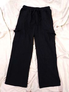 Black Wide Leg Cargo Pants