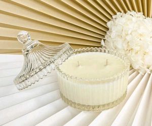 Elegant Ribbed Glass Scented Candle..🕯️✨✨