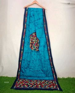 Elegant Batik Dupatta with kantha work