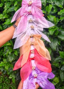 TRENDING 4 Colour BOW HAIR CLIP 2PCS