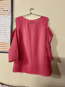 Coral Cold Shoulder Blouse
