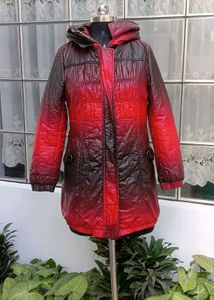 Red Ombre Padded Winter Coat