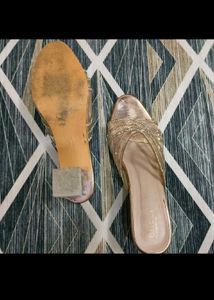 Gold Heels with Rhinestones