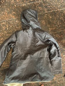 Fleece lined Black Hooded Jacket