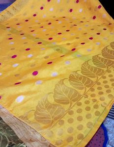Yellow Polka Dot Saree
