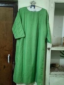 Green Embroidered long kurta