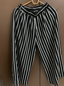 Black & White Striped Pant For Office Wear