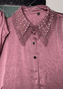 Elegant Mauve Shirt &amp; Pant cord set