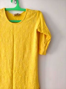 Mustard Yellow Straight Kurti