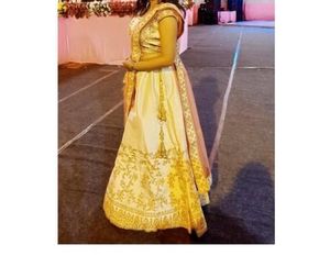 Peach And Pink Colour lehenga