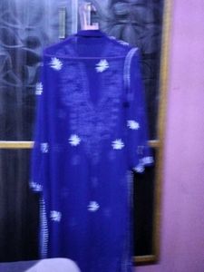 Elegant Royal Blue Chikankari Georgette Kurti