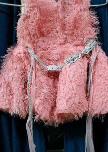 Pink Fuzzy Statement Dress