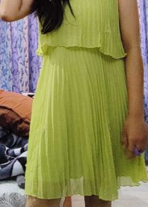 Partywere Lime Green A Line Dress