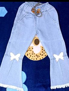 Baby Girls Butterfly Denim Jeans