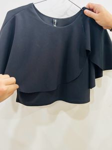 Black Partywear Crop Top
