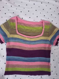 Rainbow Striped T Shirt