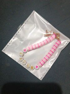 Beaded Bracelet with Heart Charm