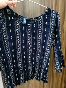 Navy Boho Blouse