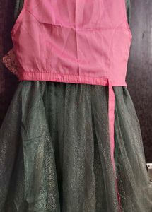 Elegant Pink &amp; Green Girls Dress