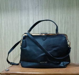 Elegant Black Valentino Leather Handbag for Women