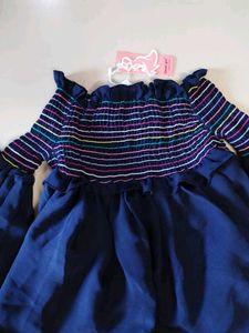 Chic Off-Shoulder Blue Top