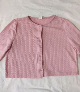 Pink Crop Cardigan