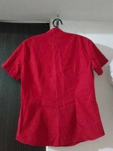 Women Red Half Sleeve Shirt