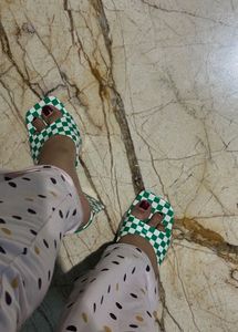 Green Checkered Heels