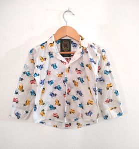 White With Scooty Cartoon Print Shirts (Boy's)
