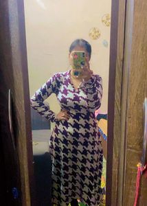 Chic Houndstooth Print Dress