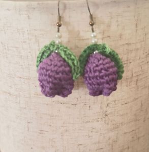 Handmade Crochet Tulip Earrings